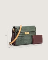 شنطة لمار النسائية بلون أخضر وعودي