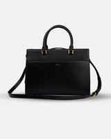 شنطة نسائية بحجم متوسط من الجلد بلون أسود