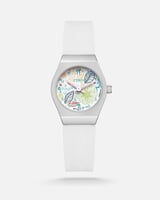 ساعة للأطفال بسير ربل بلون أبيض