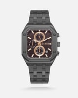 ساعة زوايا الرجالية ستيل بلون رمادي