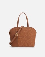 شنطة نسائية راقية من الجلد بلون بني