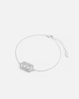 طقم نسائي من ساعة واساور باللون الفضي