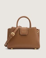 شنطة نسائية متوسطة الحجم بلون بني