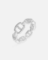 خاتم نسائي بتصميم مميز بلون فضي