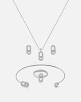 طقم اكسسوارات اطفال بلون فضي