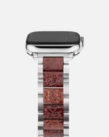 سوار ساعة آبل من الستيل والخشب