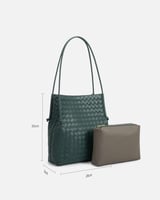 ‎ شنطة من الجلد البارز بلون أخضر