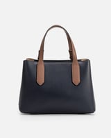 شنطة نسائية كلاسيك بلون أزرق وبني