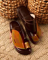 زيبرية رجالية جلد باللون البني