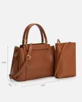 شنطة نسائية بتصميم كلاسيك بلون بني