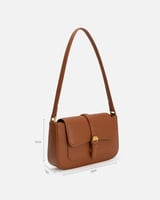 شنطة نسائية بتصميم ناعم بلون بني