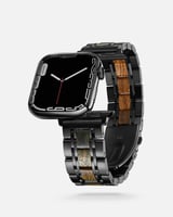 سوار ساعة آبل من الستيل والخشب