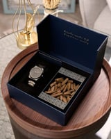 طقم هدايا رجالي فاخر ساعة وكسر بخور