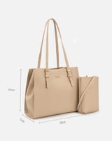 شنطة نسائية بتصميم كلاسيك بلون بني