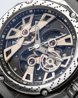 ساعة رجالية بسير ربل بلون أسود