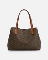 شنطة نسائية بتصميم كلاسيك بلون بني