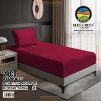 شرشف كوين مخمل سادة ألوان 2 قطعة