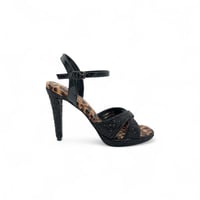 صندل نسائي سهرة , كعب مسمار مرصع بالكريستال , ويأت...