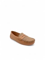 جزمة نسائي باللون الأسود مع مقدمة بني منسوجة بتصمي...