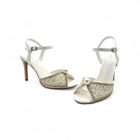 صندل نسائي سهرة , كعب مسمار , مزين بالفصوص اللامعة...