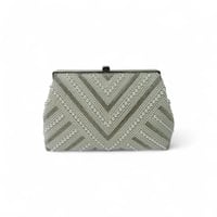 شنطة يد مزينة بالقطع اللؤلؤية , مناسبة للسهرات وال...