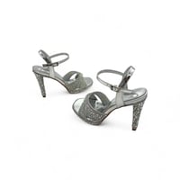 صندل نسائي سهرة , كعب مسمار , مزين بالفصوص اللامعة...