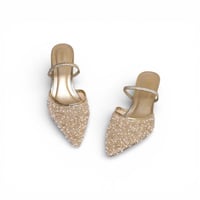 جزمة ترتر وخرز , كعب جذاب , وحزام كاحل قابل للتمدد...