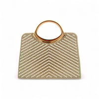 شنطة يد سهرة , مزينة بالفصوص البيضاء اللامعة