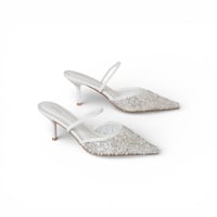 جزمة ترتر وخرز , كعب جذاب , وحزام كاحل قابل للتمدد...