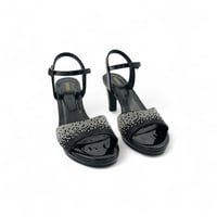 صندل نسائي سهرة , مزين بالفصوص , مريح ذو بطانة متي...