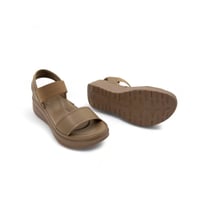 صندل نسائي طبي أسود بتصميم مفتوح مع أشرطة علوية وح...