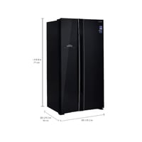 ثلاجة هيتاشي 4ابواب اسود زجاج 19.4 قدم-R-W660PS7 G...