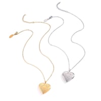 قلادة القلب يمكن تسكيرها ذهبي - فضي