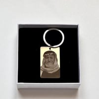 ميدالية مفتاح فضي شكل مستطيل- نحت صورة على الوجهين