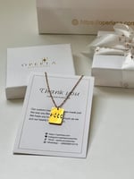 قلادة مستطيلة كتابة حسب الطلب -ذهبي - فضي