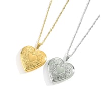 قلادة القلب يمكن تسكيرها ذهبي - فضي
