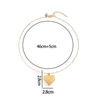 قلادة القلب يمكن تسكيرها ذهبي - فضي