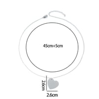 قلادة القلب فضي