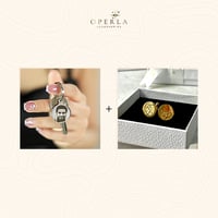 بكج ميدالية مفتاح مع كبك ذهبي/فضي