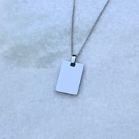 قلادة اوبيرلا مستطيلة فضي