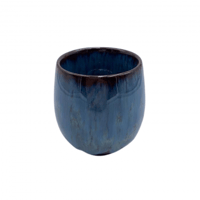 كوب فخاري بلون أزرق مدموج برمادي