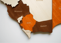 أوتلت خريطة حائط خشبية للمملكة - انجليزي