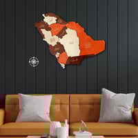 خريطة الحائط الخشبية للسعودية