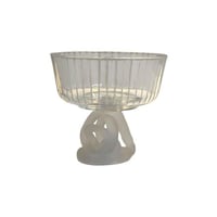 صحن زجاج تركي أبيض ثلجي