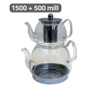 ابريق شفاف زجاج للشاي على البخار