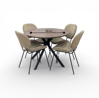 طاولة طعام خشب فخم دائري