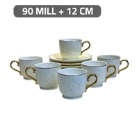 طقم اكواب سيراميك للقهوة مع صحون 12 قطعة