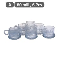 طقم أكواب قزاز شفاف