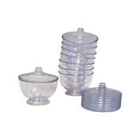 وعاء حلا بلاستيك شفاف بغطاء