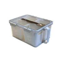 صندوق تخزين بلاستيكي شفاف أبيض